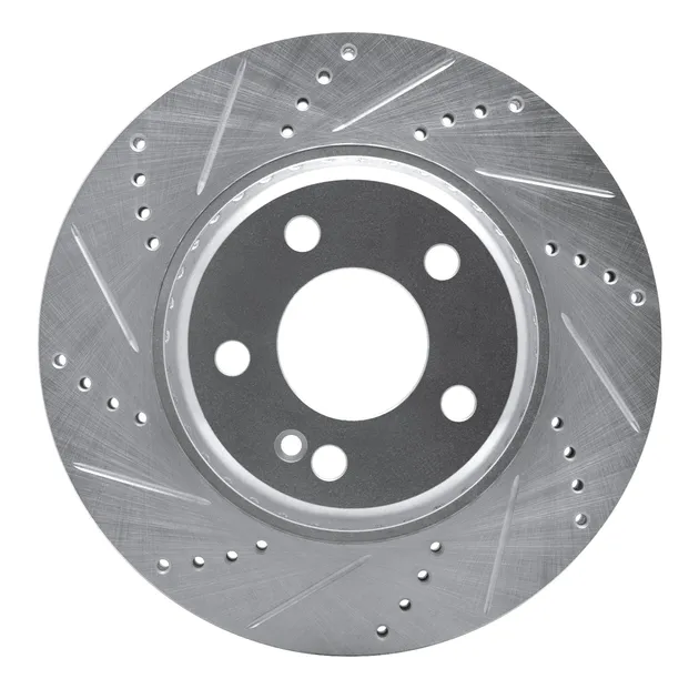 R1 Concepts EDZ-63118L Brake Rotor Drilled and Slotted Silver